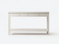 Console 120×38×78 cm - legno bianco - due cassetti e ripiano basso per camera da letto