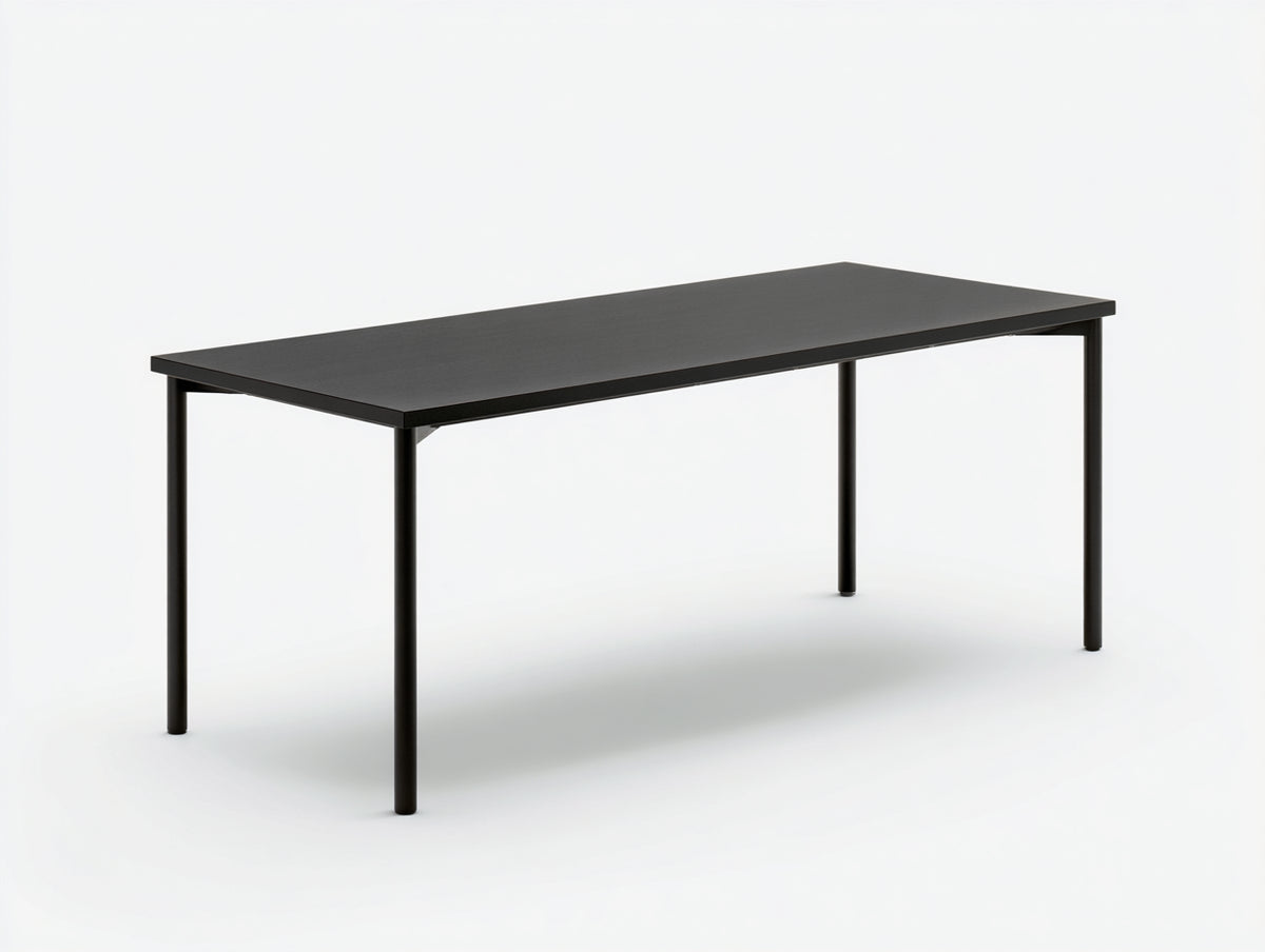 Tavolino Da Caffè 120×60×45 cm - piano nero e gambe metalliche - forma rettangolare sottile per Soggiorno