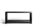 Console 120×40×70 cm - legno nero - ripiano inferiore aperto con profilo arrotondato per camera da letto