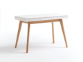Console 110×42×78 cm - piano bianco e legno chiaro - gambe inclinate in stile nordico per Camera Da Letto