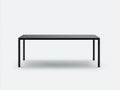 Tavolino da caffè 110×55×40 cm - metallo nero - forma rettangolare compatta con angoli arrotondati per soggiorno