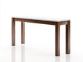 Console 120×38×80 cm - piano bianco e legno noce scuro - struttura rettangolare a quattro gambe per Camera Da Letto