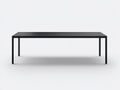 Tavolino da caffè 140×65×42 cm - legno e metallo nero - piano rettangolare con telaio sottile per soggiorno