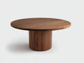 Tavolino Da Caffè 100×100×45 cm - legno color noce naturale - piano rotondo con base cilindrica per Soggiorno