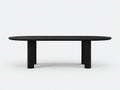 Tavolino Da Caffè 125×68×42 cm - legno color ebano nero - profilo basso con sostegni cilindrici per Soggiorno