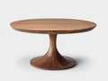 Tavolino Da Caffè 105×105×44 cm - legno noce scuro - bordo sagomato con piedistallo svasato per Soggiorno